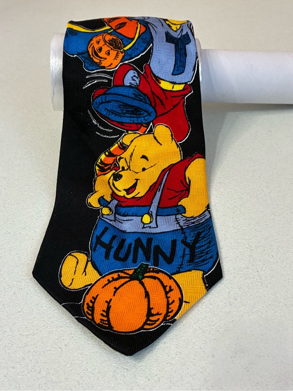 Winnie The Pooh Silk Men’s Tie Halloween Tigger Pumpkins Whimsical